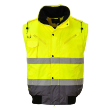 Portwest Contrast Bomber Hi-Vis védőkabát - C465 XL szürke és sárga láthatósági ruházat