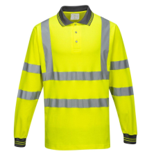 Portwest Cotton Comfort hosszú ujjú HiVis pólóing-S271 S sárga láthatósági ruházat