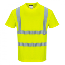 Portwest Cotton Comfort rövid ujjú póló (sárga, L) láthatósági ruházat