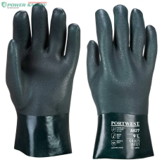 Portwest Duplán mártott PVC védőkesztyű 27 cm - Zöld