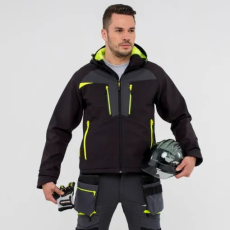 Portwest DX474 Portwest DX4 Softshell Kabát (fekete/sárga, M)