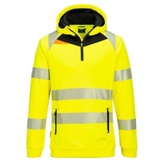 Portwest DX482 DX4 Hi-Vis 1/4 zippzáras kapucnis pulóver