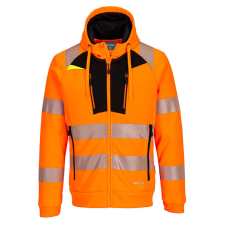 Portwest DX484 DX4 Hi-Vis kapucnis pulóver narancs-fekete láthatósági ruházat