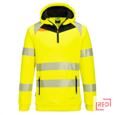 Portwest DX4 Hi-Vis 1/4 zippzáras kapucnis pulóver munkaruha