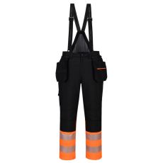 Portwest DX4 Hi-Vis 1. osztályú téli kantáros nadrág Orange/Black S