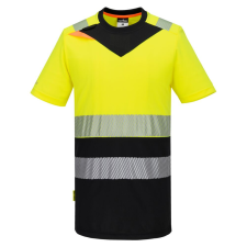 Portwest DX4 Hi-Vis Class 1 póló S/S Yellow/Black 5XL láthatósági ruházat
