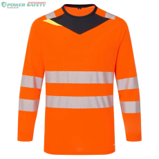 Portwest DX4 Hi-Vis hosszú ujjú póló L/S - Narancs/Fekete