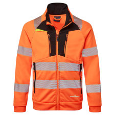 Portwest DX4 Hi-Vis kapucnis cipzáras pulóver Orange/Black XXL láthatósági ruházat