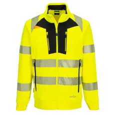 Portwest DX4 Hi-Vis kapucnis cipzáras pulóver Yellow/Black L