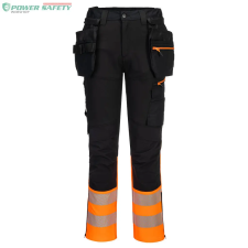Portwest DX4 Hi-Vis nadrág lezippzározható lengőzsebbel - Narancs/Fekete láthatósági ruházat