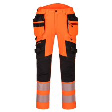 Portwest DX4 Hi-Vis nadrág lezippzározható lengőzsebbel Orange/Black 42 láthatósági ruházat