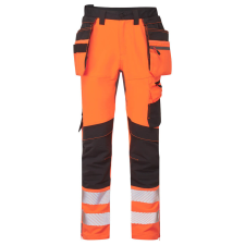 Portwest DX4 Hi-Vis nadrág lezippzározható lengőzsebbel Orange/Black 46 láthatósági ruházat