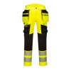 Portwest DX4 Hi-Vis nadrág lezippzározható lengőzsebbel (sárga/fekete, 40)