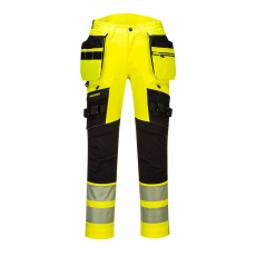 Portwest DX4 Hi-Vis nadrág lezippzározható lengőzsebbel Yellow/Black 42