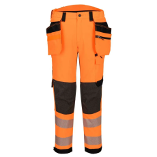 Portwest EV4 Hi-Vis Class 1 levehető lengőzsebes nadrág Orange/Black Tall 30
