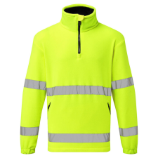 Portwest F302 Hi-Vis cipzáras polár pulóver sárga láthatósági ruházat