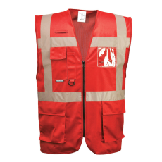 Portwest F476 Iona vezetői jól láthatósági mellény (Piros, 3XL)