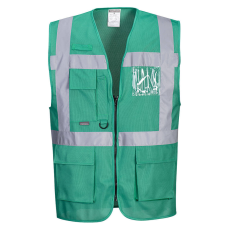 Portwest F476 Iona vezetői jól láthatósági mellény (Üvegzöld, XL)