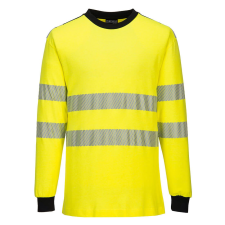 Portwest FR701 WX3 Lángálló Hi-Vis póló (sárga/fekete, XL) láthatósági ruházat
