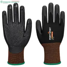 Portwest GP Grip 15 Nitril Mikrohabos pöttyözött kesztyű - Fekete védőkesztyű