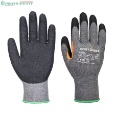 Portwest Grip 10 Latex megerősített hüvelykujjas kesztyű (12 pár) - Szürke/Fekete védőkesztyű