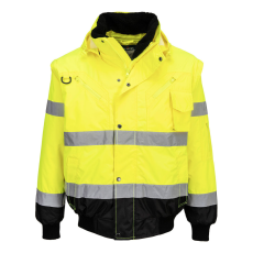 Portwest Hi-Vis 3 az 1-ben kontrasztos bomber dzseki Yellow/Black M