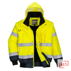 Portwest Hi-Vis 3 az 1-ben kontrasztos bomber dzseki Yellow/Navy 6XL