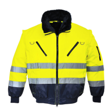 Portwest Hi-Vis 3-in-1 Pilota kabát Yellow/Navy L