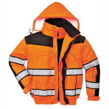 Portwest Hi-Vis Classic Bomber dzseki (narancs/fekete, XL) láthatósági ruházat