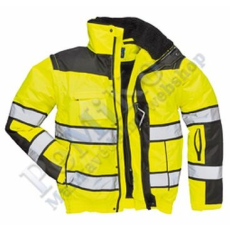 Portwest Hi-Vis Classic Bomber dzseki (sárga/fekete, 4XL)