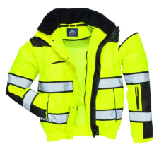 Portwest Hi-Vis Classic Bomber dzseki (sárga/fekete, S) láthatósági ruházat
