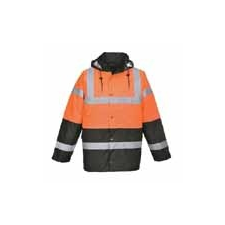 Portwest Hi-Vis Kéttónusú Traffic kabát S467 Narancs/Fekete XXL méret láthatósági ruházat