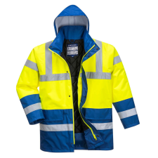 Portwest Hi-Vis Kéttónusú Traffic kabát Yellow/Royal XL láthatósági ruházat