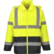 Portwest Hi-Vis klasszikus kontrasztos esődzseki (sárga/tengerészkék, M) láthatósági ruházat