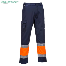 Portwest Hi-Vis könnyű, kéttónusú Combat nadrág - Narancs/Navy láthatósági ruházat