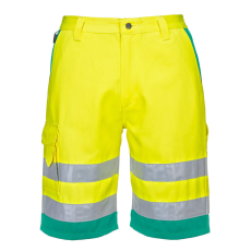 Portwest Hi-Vis könnyű poli-pamut rövidnadrág Yellow/Teal XXXL