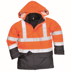 Portwest Hi-Vis Multi Protection antisztatikus és lángálló kabát (narancs/tengerészkék, XXL)