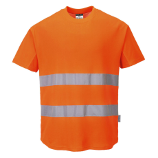 Portwest Hi-Vis pamut póló pamut hálós betétes póló S/S narancs XL