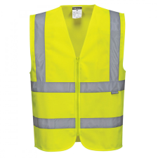 Portwest Hi-Vis zippzáras mellény (sárga, XXXL) láthatósági ruházat