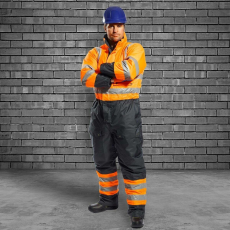 Portwest HiVis kontraszt védőoverall - párnázott PORTWEST-S485 XXXL kék és narancs