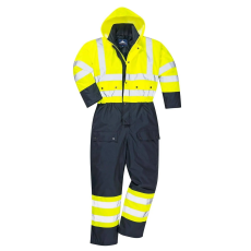 Portwest Jól látható kontrasztos overál - sárga és sötétkék béléssel, 3XL