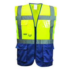 Portwest Jól láthatósági vezetői mellény (sárga/tengerészkék, XS)