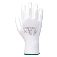 Portwest Kesztyű A120 Tenyérmártott Nylon Fehér S védőkesztyű