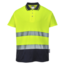 Portwest Kéttónusú Cotton Comfort póló Yellow/Navy 4XL láthatósági ruházat