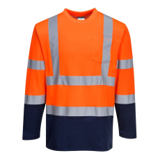 Portwest Kéttónusú, hosszú ujjú Cotton Comfort póló