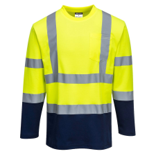 Portwest Kéttónusú, hosszú ujjú Cotton Comfort póló munkaruha