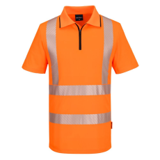 Portwest KX3 Sport Hi-Vis cipzáros póló S/S narancs 6XL
