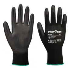 Portwest Latexmentes PU kesztyű - Teljes karton (144 pár) fekete M