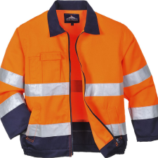 Portwest Madrid Hi-Vis kabát (narancs/tengerészkék, L) láthatósági ruházat