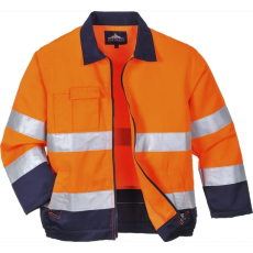 Portwest Madrid Hi-Vis kabát (narancs/tengerészkék, M)